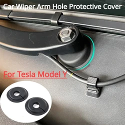 Cubierta protectora para brazo de limpiaparabrisas de coche, accesorio para Tesla Model Y, a prueba de polvo, impermeable, tapones de bloqueo, 2021-2023