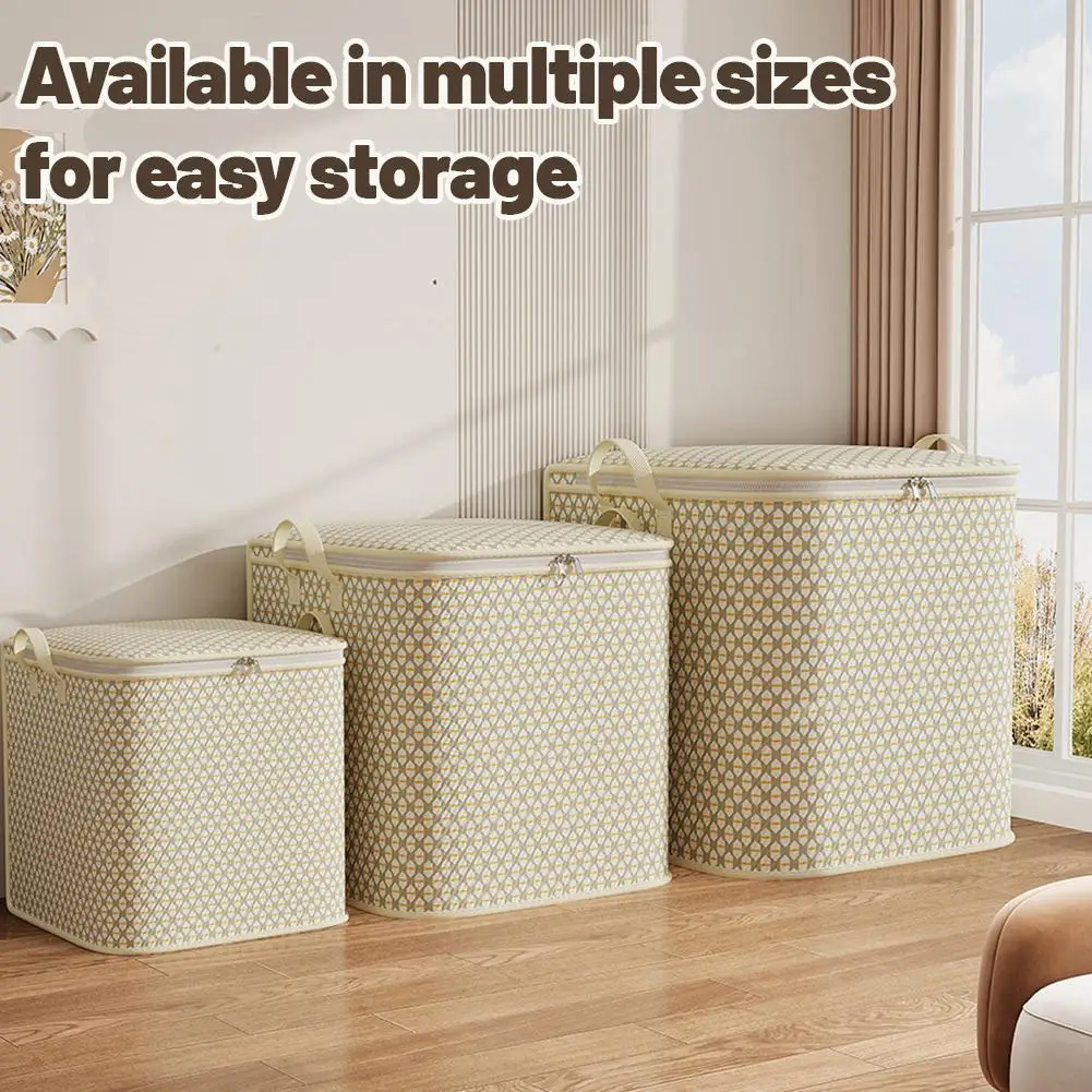 Large Capacity Foldable Quilt Storage Bag Non-Woven Fabric Home Storage Organizer Dust-Proof Moving Storage Quilt Bag