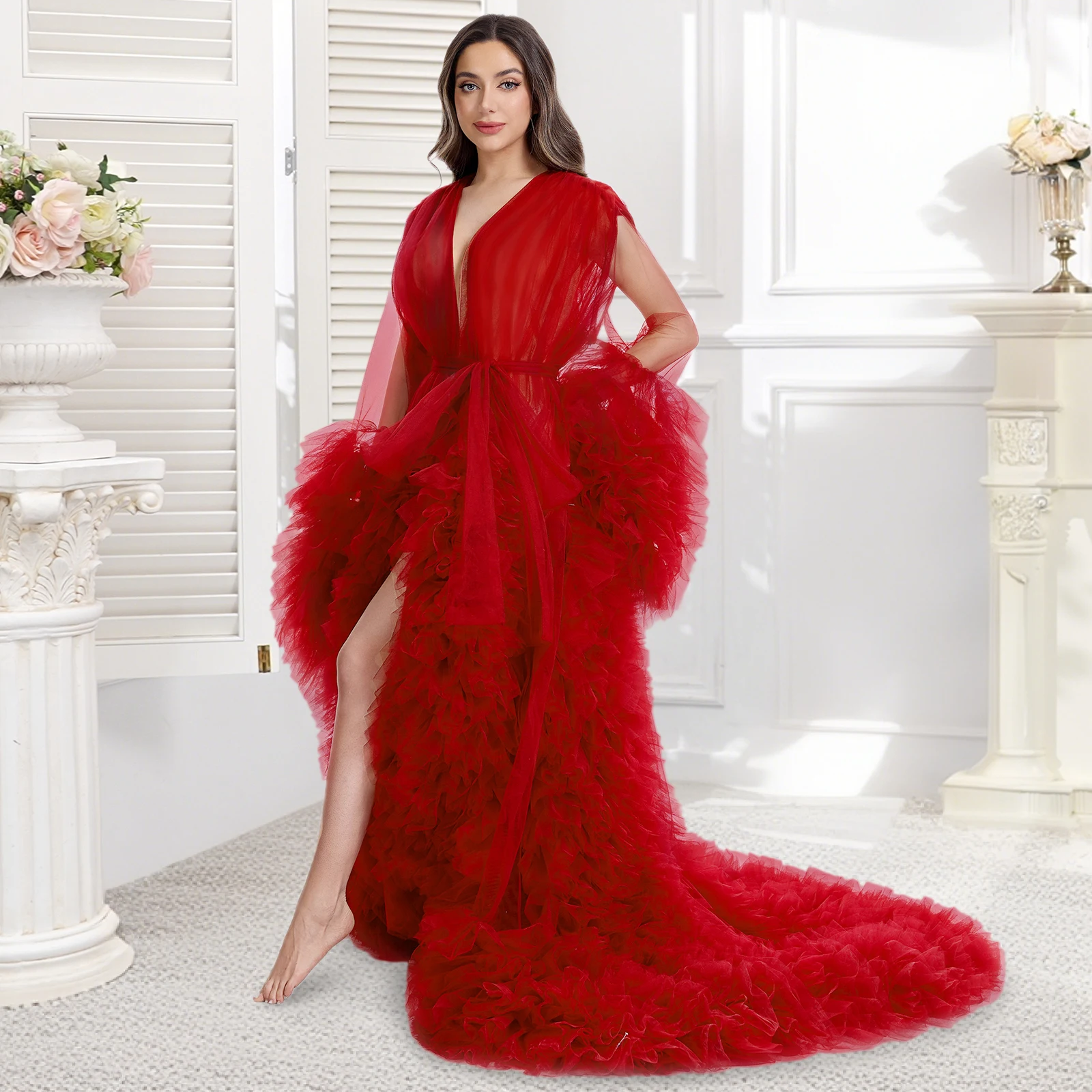 

Платья-халаты для беременных для фотосессий: реальные фото, сексуальные, с глубоким V-образным вырезом, кружевные, из фатина, на заказ, сетчатые халаты для фотосессий