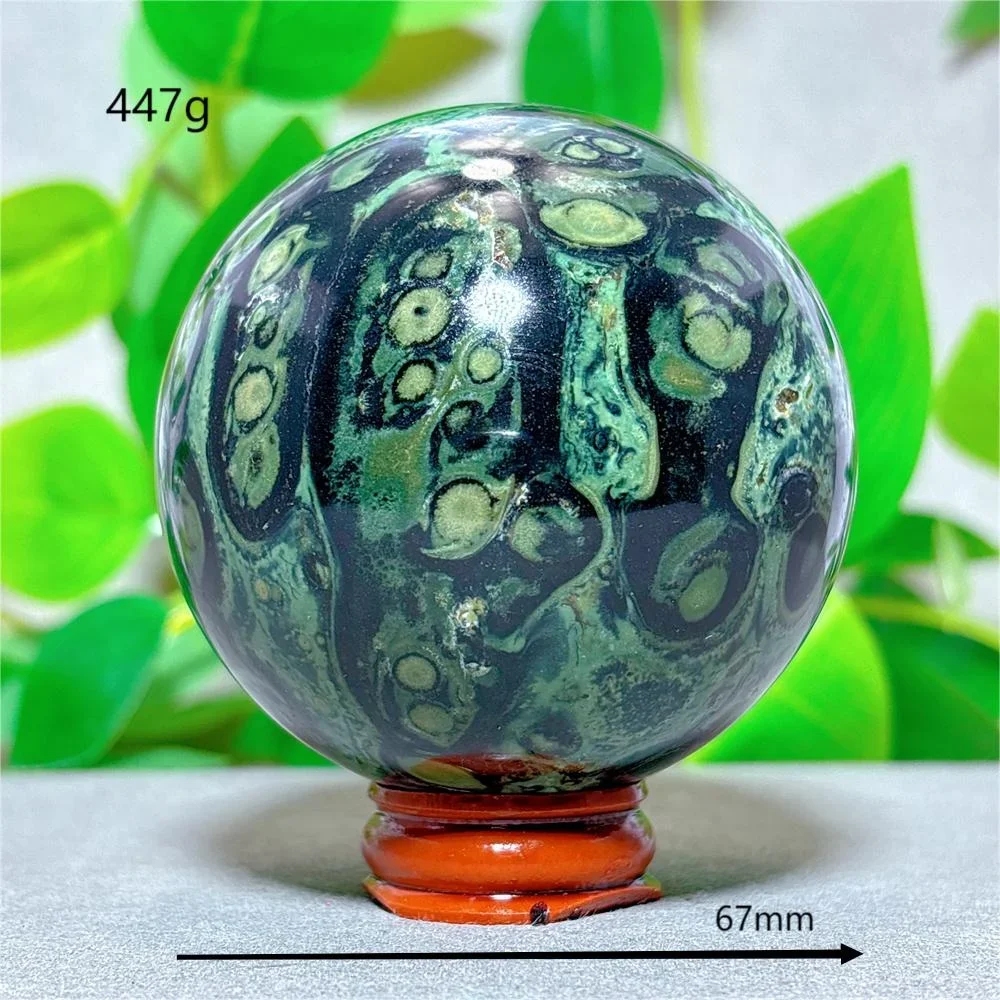 Malachite Sphere Crystal Natural Stone Quartz Minerals Home Decoritems Reiki Garden Gifts Energy Healing Luck Love +Stand