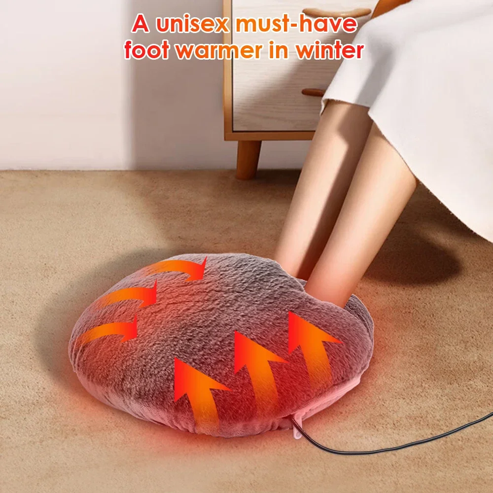 

Electric Foot Heating Pad Winter Under Desk Household Foot Warmer Heater Soft Plush Foot Warming Thermostat Mat Anti Cold Pad