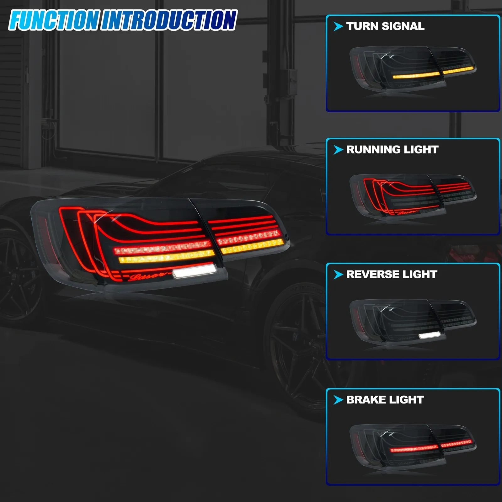 Xunder LED CSL Tail Lights for BMW 3-Series E93 325i 330i 335i M3 S65 N54/55 2007-2013 Convertible Sequential Turn Signal Rear Lamps Assembly