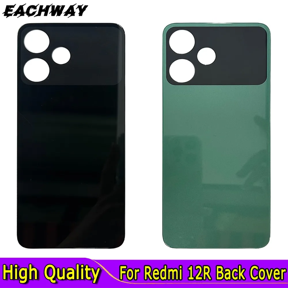 For Redmi 12R Battery Cover Back Glass Panel Rear Housing Case 12R For Redmi 12 R Back Battery Cover Door