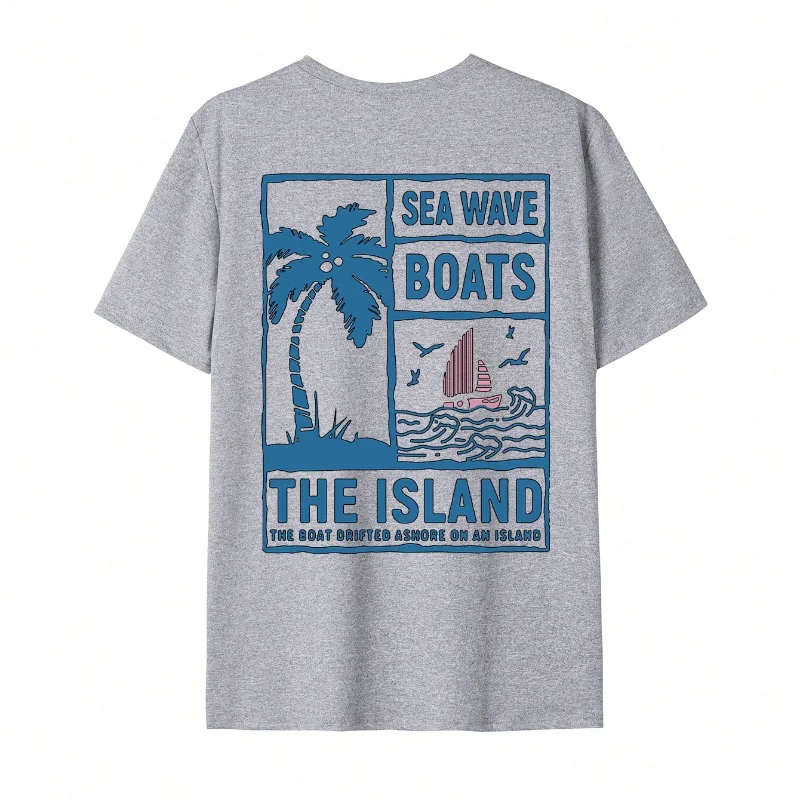 Summer Short Sleeve T-Shirt Oversized Ocean Beach T-Shirts Vintage Surf T Shirt Aesthetic Summer Vacation Tops Fashion Clothes