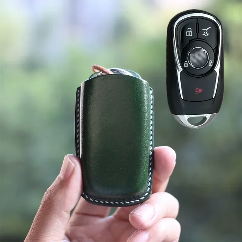for Buick GL8 Regal Envision LaCrosse Leather Key Bag Vegetable Tanned Handmade 3D Key Cover