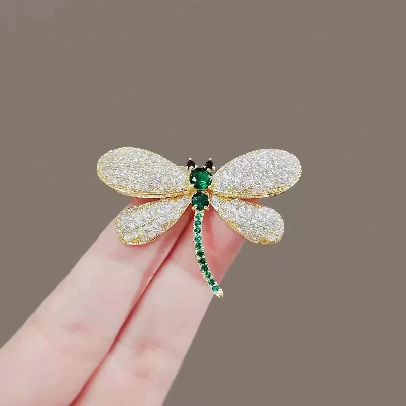Exquisite Dragonfly Brooch Female Niche Temperament Corsage Suit Fixed Pin Clothing Accessories Collar Casual Party Jewelry