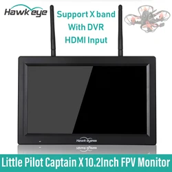 Monitor Hawkeye Little Pilot Captain X FPV z DVR 5.8G 96CH 10.2 cala Podwójne odbiorniki 1024x600 LED 16:9 NTSC/PAL Automatyczne wyszukiwanie