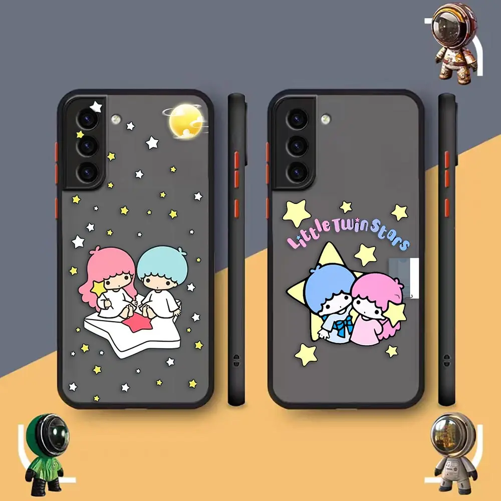 Matte Phone Case for Samsung S23 S22 S21 S20 S10 4G S9 S8 Plus ULTRA 5G LITE Case Funda Shell Japanese S-Sanrio Little Twin Star