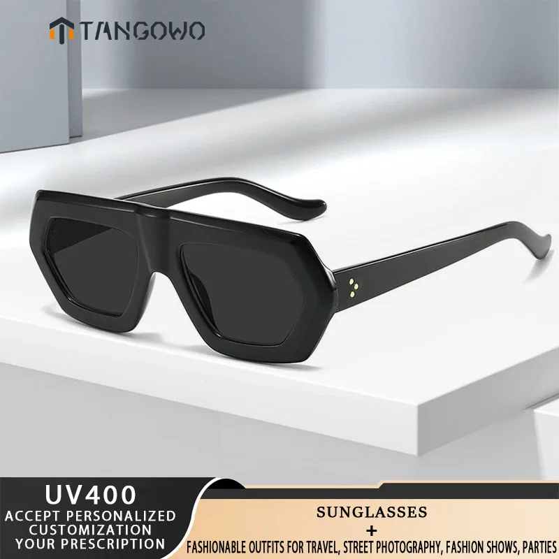 Lunettes de soleil polygonales surdimensionnées TANGOWO pour femme, style INS, protection UV400, pour visage fin, streetwear, conduite, soirée, usage quotidien, même style que les influenceuses
