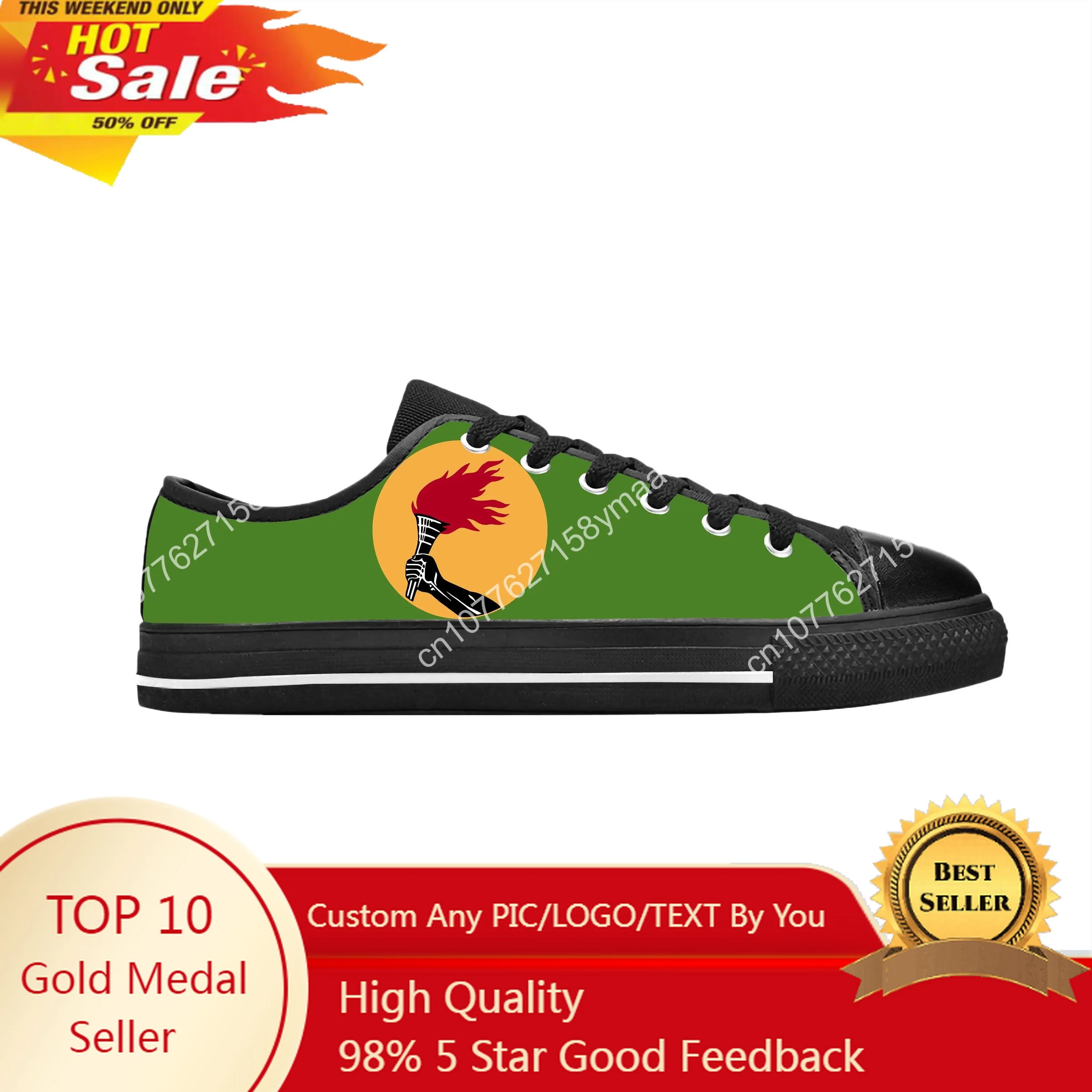 

Zaire Congo Flag Patriotic Pride Fashion Popular Casual Cloth Shoes Low Top Comfortable Breathable 3D Print Men Women Sneakers