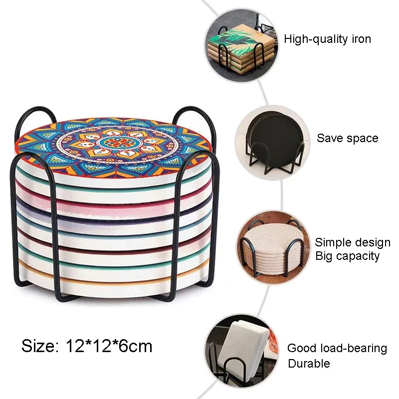 Coaster Holder Mat Storage Rack Silicone Table Mat Holder Tea Coffee Mug Placemat Storage Organizer Table Kitchen Accessories