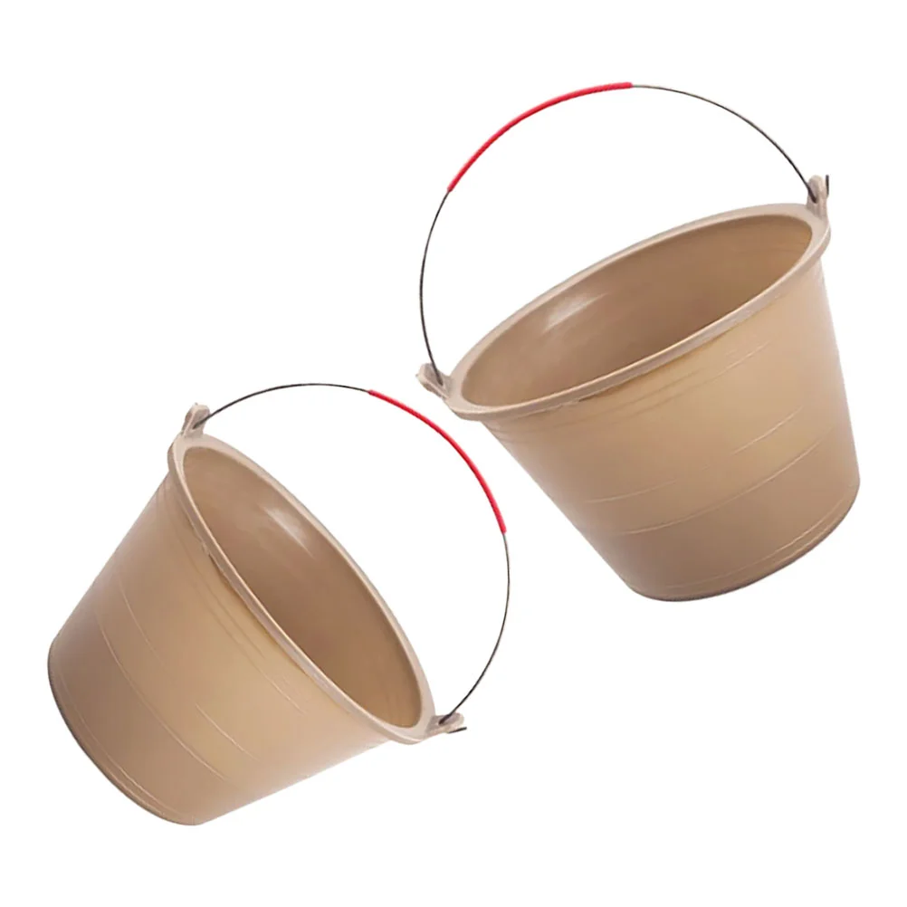 

2 Pcs Thickened Mud Bucket Anti-fall Cement Storage Wear-resistant Barrel Charcoal Cleaning Construction Site Plastic Mixing