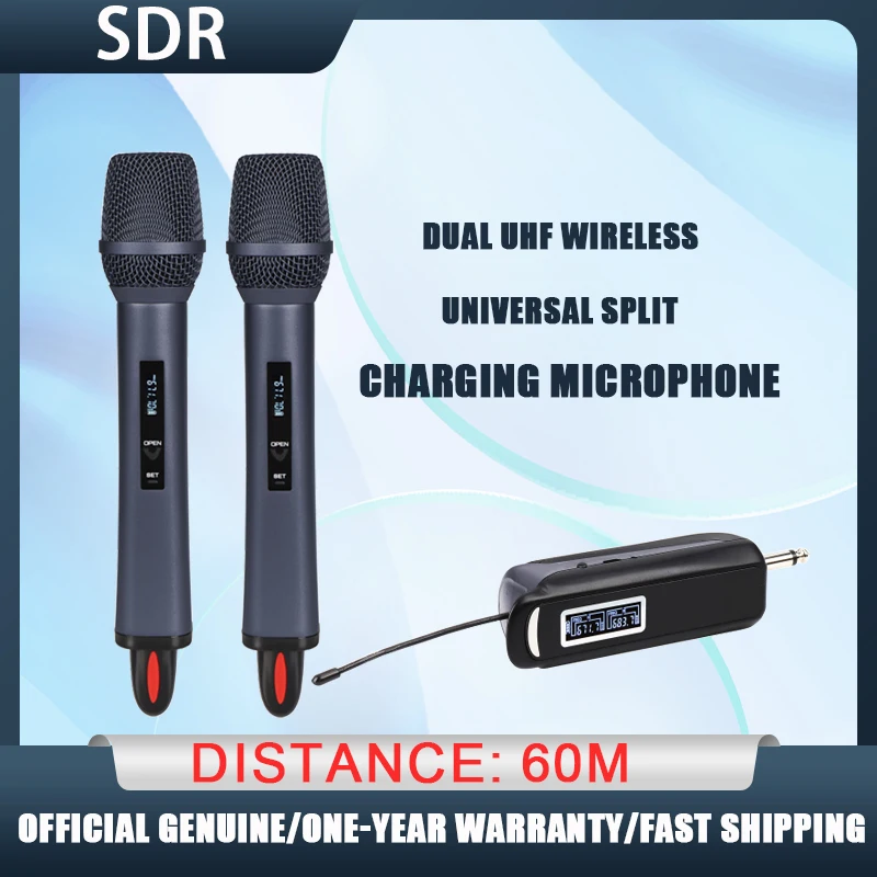 TX12 Wireless Microphone Dual Handheld Dynamic Mic Karaoke Microphone With Universal Split Charging Microphone