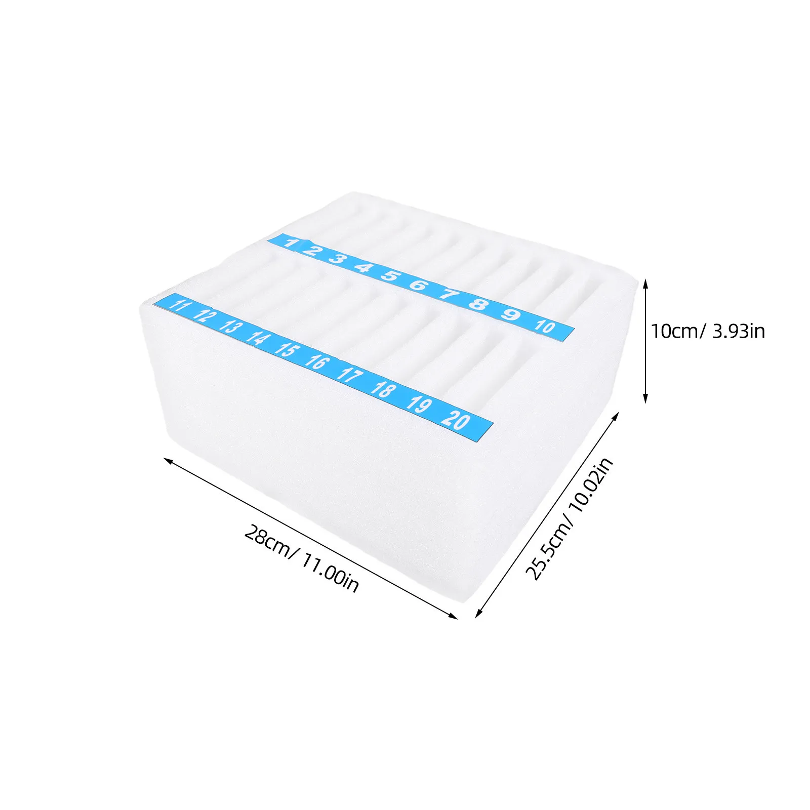 20-Grid Soft Foam Desktop Phone Organizer with Tempered Glass Rack for Office Classroom Meeting Room Mobile Storage Management