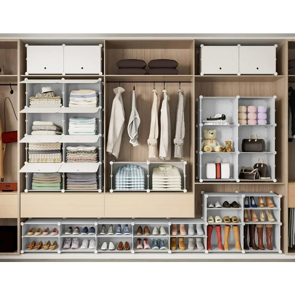 Shoe cabinet, 48 pairs shoe rack 3 x 8 tier shoe organizer space-saving storage closet hallway living room bedroom