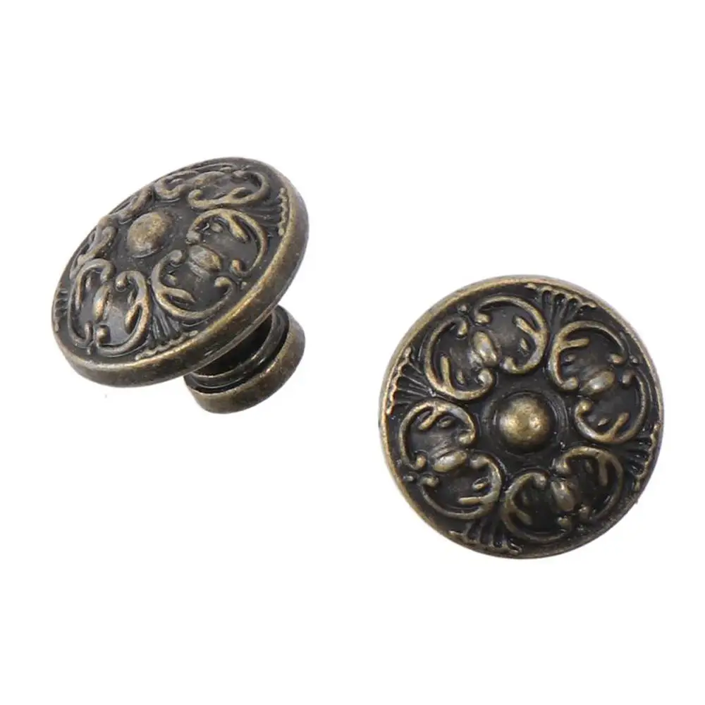 Durable Brass Bathroom Pulls Solid Round Single Hole Cabinet Knobs Bronze Drawer Pull for Warehouse, Glass Door& Garden Door