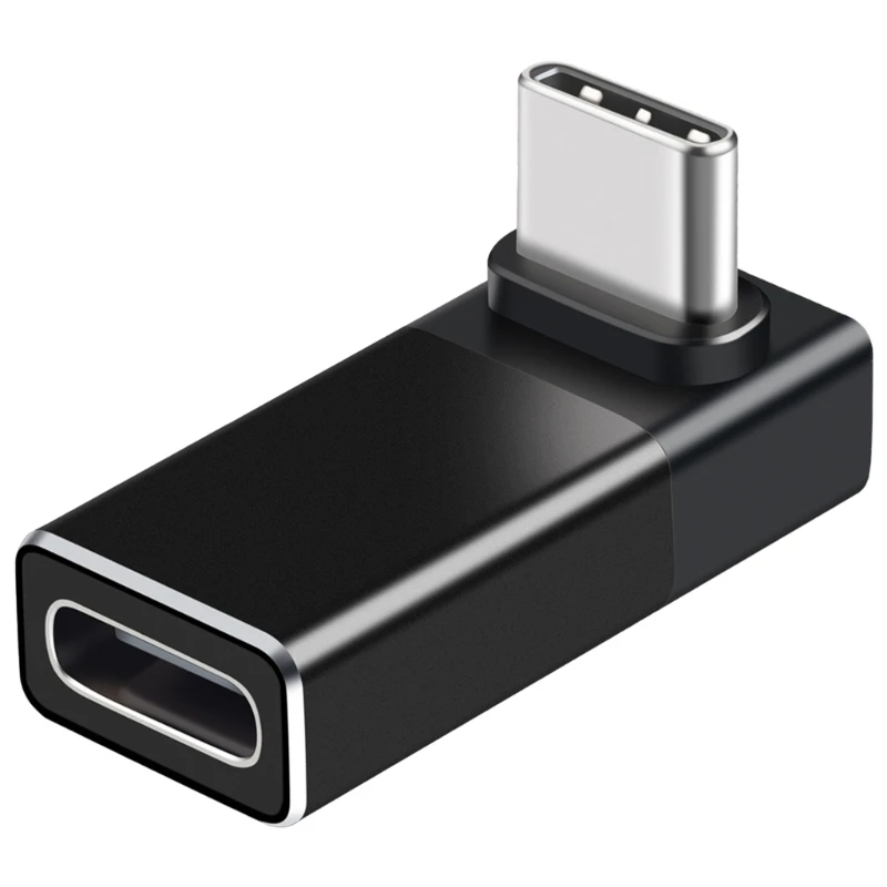 90 درجة USB C محول نوع C محول أنثى إلى ذكر الزاوية اليمنى الكوع USBC سماعة الصوت البيانات تهمة موسع