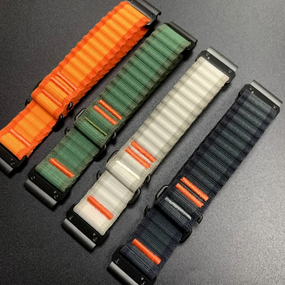 26 mm 22 mm QuickFit Nylon-Schlaufenarmband für Garmin Tactix/Quatix 8 Epix Gen 2/Fenix 8pro E 7X 7 6X 6/Enduro 3/Instinct 3 2X Armband