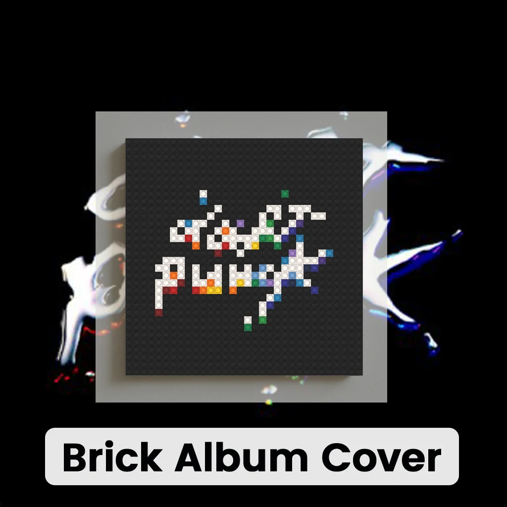 

D-Daft Punk Discovery Album Cover Pixel Art Building Blocks Electronic Dance Music Fans Collection Home Wall Decor Gift