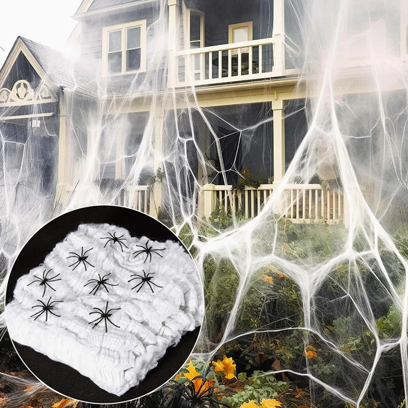 Halloween Dekoration Spinne Baumwolle Spinnennetz Spinne Seide Outdoor Spukhaus Geheimraum Bar Szene Atmosphäre Setup Requisiten