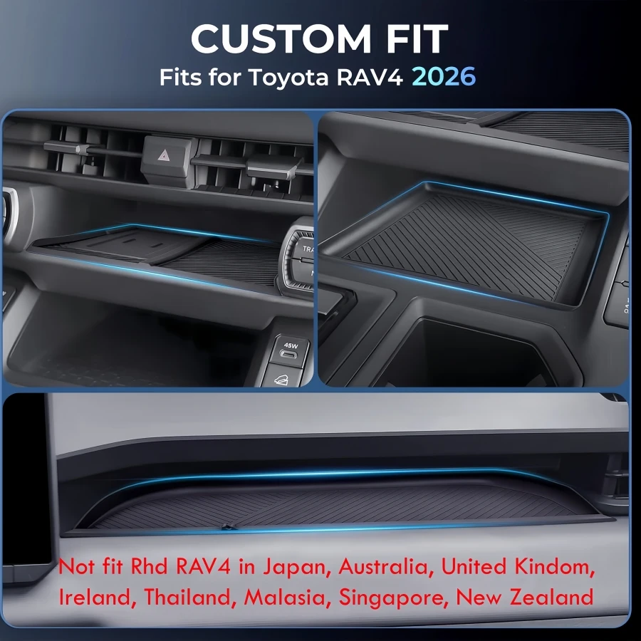 Kabellose Ladestation und rutschfeste Matte für Toyota RAV4 2026 LHD – Schutzmatte für die Mittelkonsole und Organizer für die Beifahrerseite – Detail 2