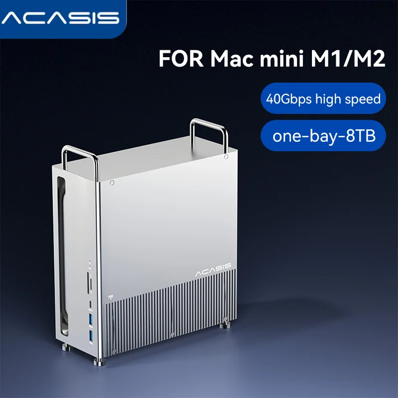 Acasis USB-C 40Gbps Docking station&One-bay M.2 NVMe Slot 8TB HDMI@60Hz TF/SD4.0 PD30W Wi-Fi Signal 8-in-1 for Mac Mini M2