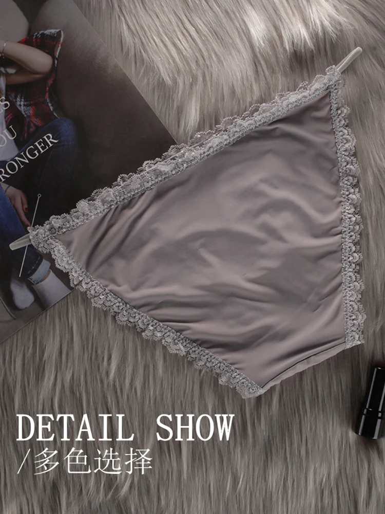 3PCS/Set Cotton Underwear Women M-XL Comfortable girls Panties lace decorative Solid Color Briefs Female Intimates Lingerie NEW