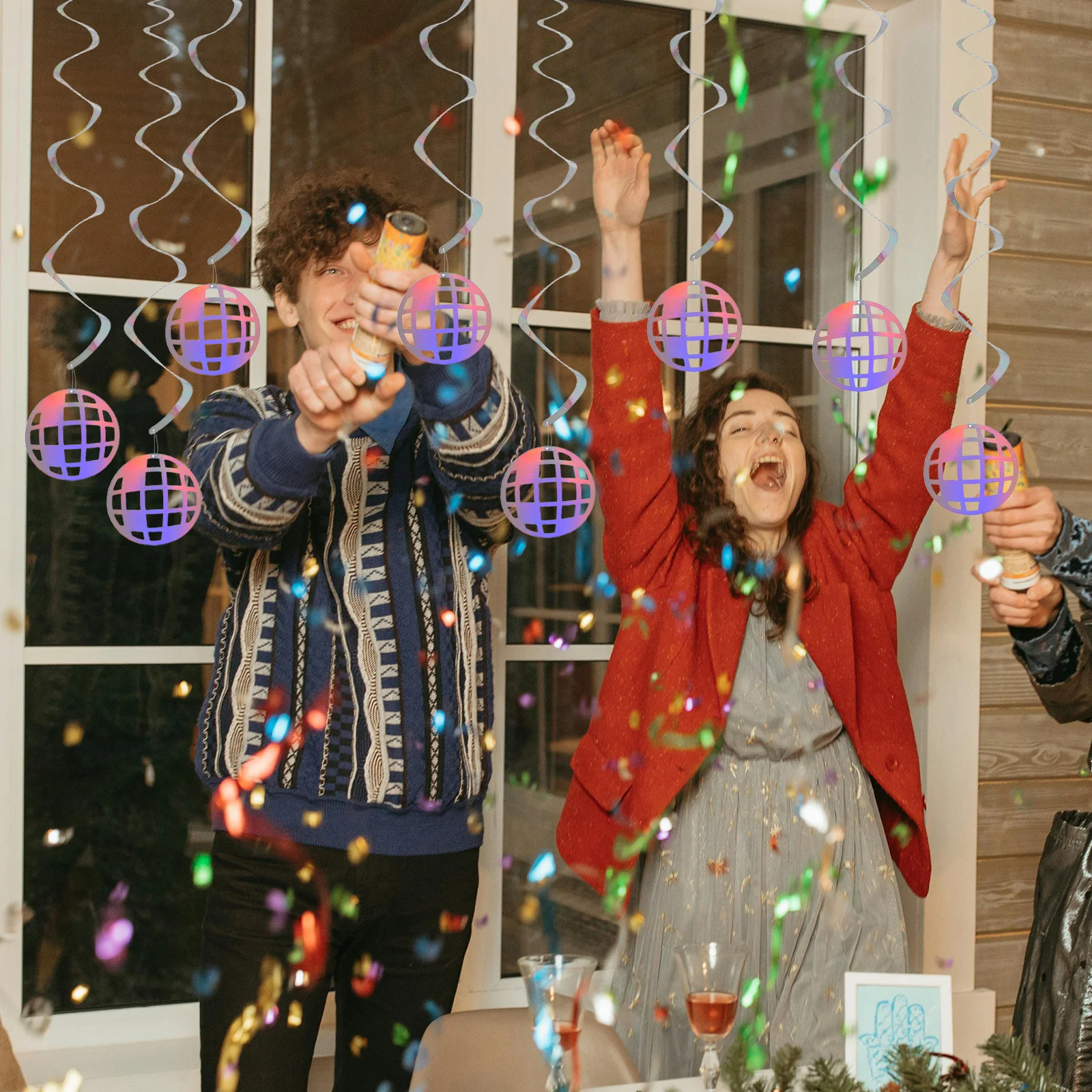 

30Pcs Disco Ball Party Supply Hanging Swirl Decorations Retro 70s Theme Parties Lightweight Material Fade-Resistant Long-Term