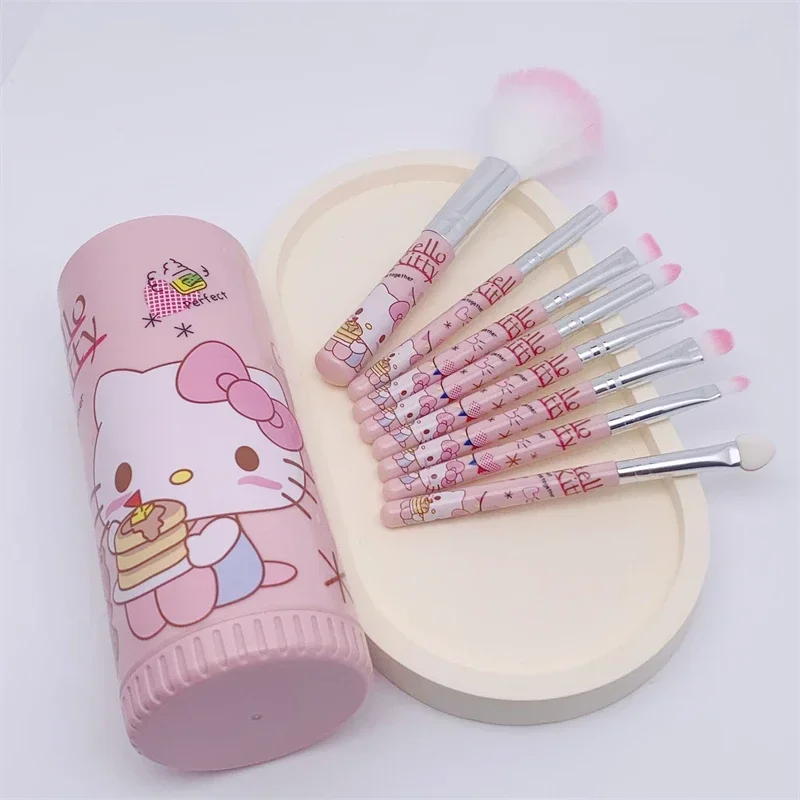 Sanrio Hello Kitty Make-up-Pinsel-Set, niedliche Cartoon-KT-Katze, tragbare kosmetische Werkzeuge, Make-up-Werkzeuge, Zubehör, Geschenk für Freundin