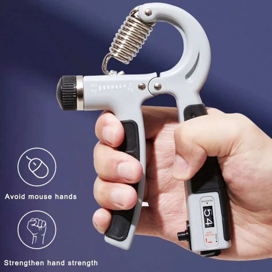 WOSWEIR 5-60Kg Countable Hand Grip Gym Fitness Men Adjustable Finger Heavy Exerciser Strength Muscle Recovery Gripper Trainer