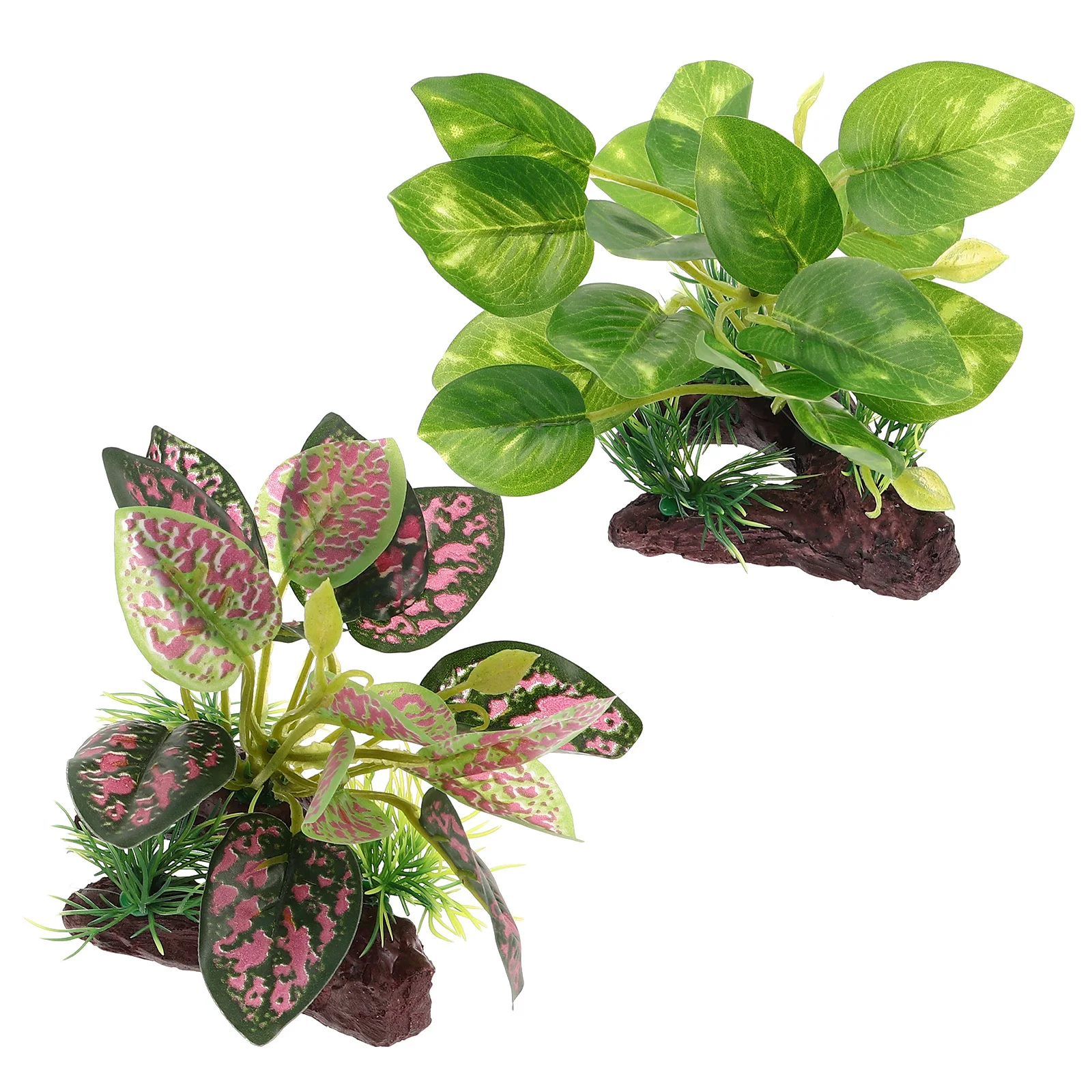 

2Pcs Aquarium Plants Realistic Artificial Silk Grass Simulation Reptile Plants Terrarium Fish Tank Decoration Aquarium