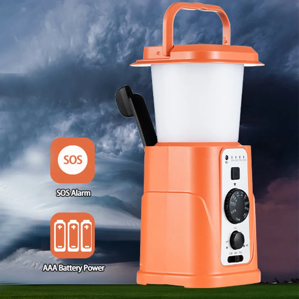 Hand Cranked Solar Powered Radio Versatile AM/FM Radio Camping Flashlight Torch Hand Crank Solar Power Bank Weather Radio
