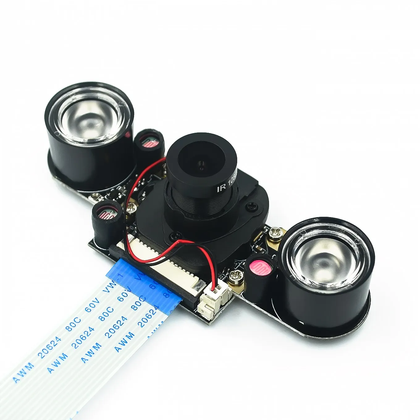 For for Raspberry Pi 4 Model B/3B+/3B/2B Night Vision Fisheye Camera 5MP OV5647 72 Degree Focal Adjustable Camera