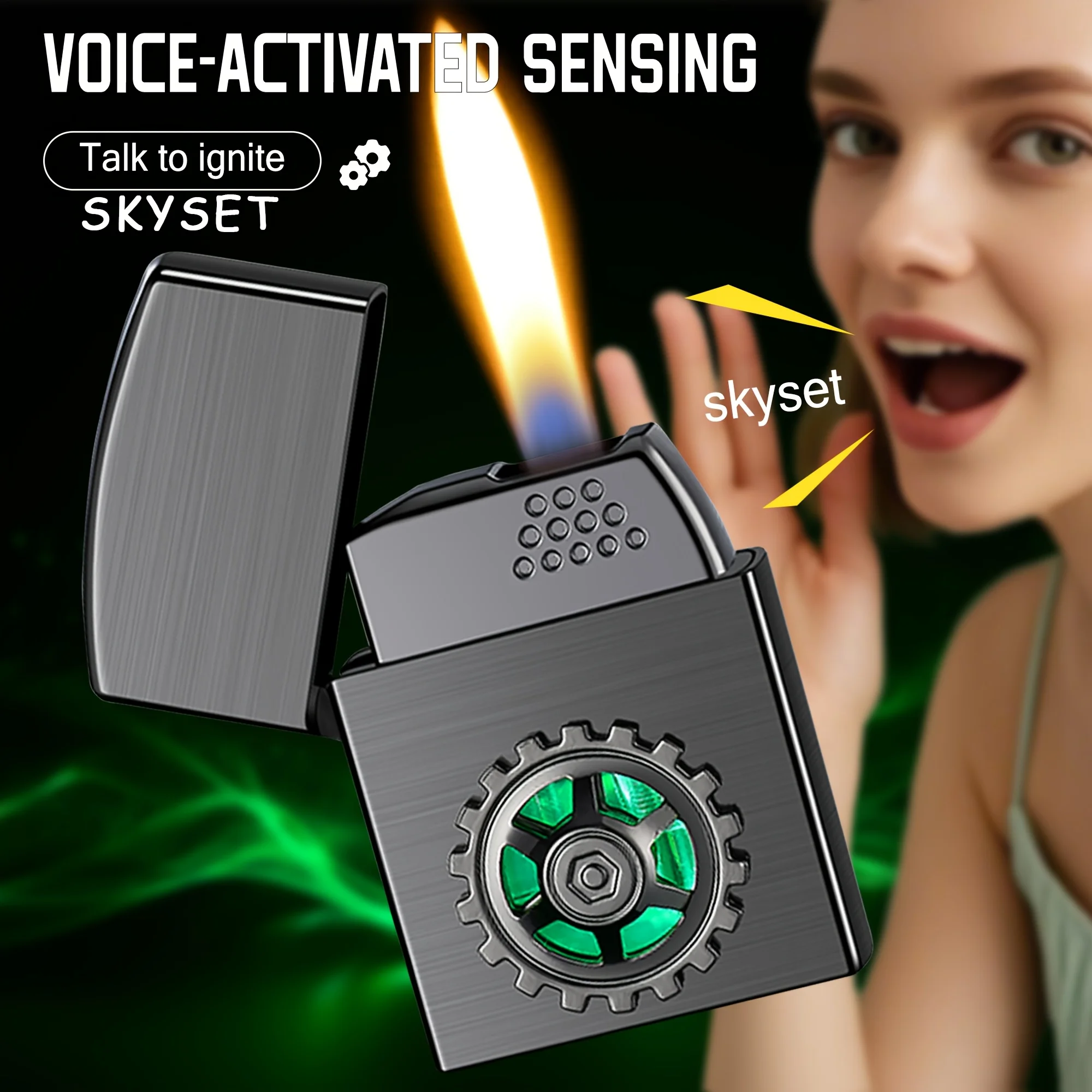 

Новая декомпрессионная поворотная пластина с красным пламенем, ветрозащитная надувная зажигалка, вращающаяся и игровая, металлический корпус, роликовое зажигание