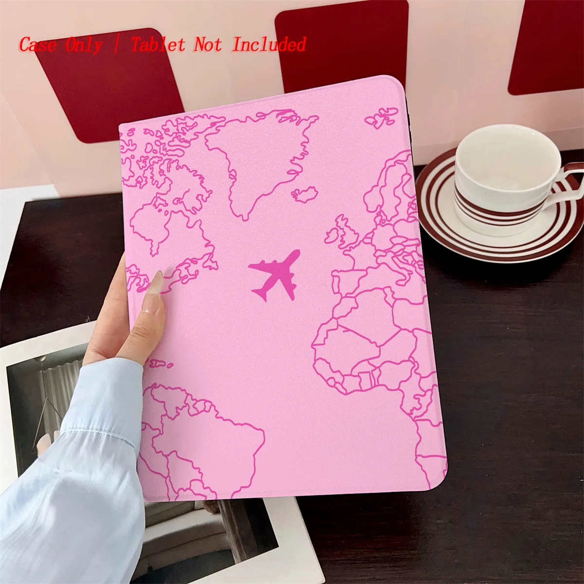 

Adorable Pink Map Segments + Pink Aircraft iPad Case for Pro 11 2nd Gen Air 3 9.7 Mini 5 7.9 Shockproof Bumper Cover