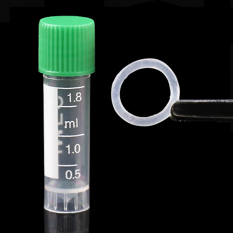 10pcs 1.8ML Laboratory Tubes with Green Nuts Multifunctional Plastic Transparent Tubes Sample Storage Containers Centrifuge Tube