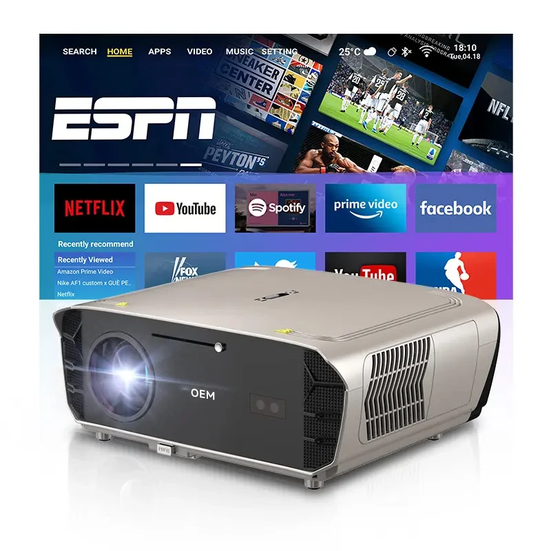 OEM 2024 New Full HD Android WIFI 4K Wireless Video Projector 13000 Lumens HIFI Stereo Portable Home Theater Office