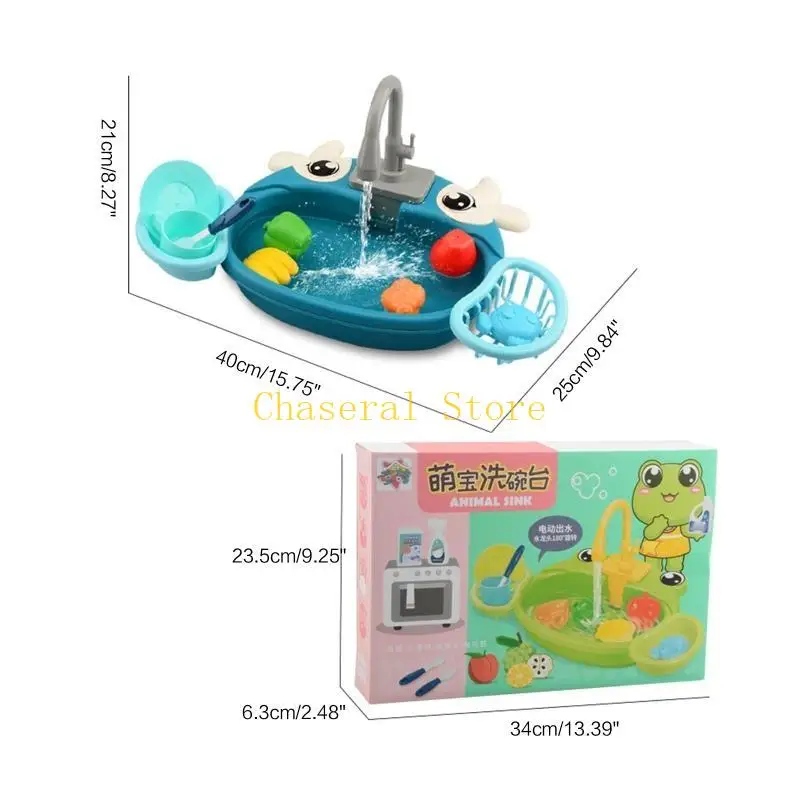 E7CE Kids Lavagem louça elétrica tocando brinquedo Finque acessórios lavagem cozinha cozinha