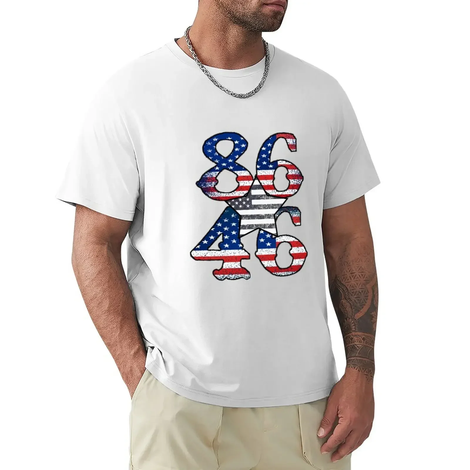 8646 anti Joe Biden, 86 46 impeach biden vintage flag 8646 joe Biden anti , not my President Impeach , flag usa, 86 46 b T-Shirt