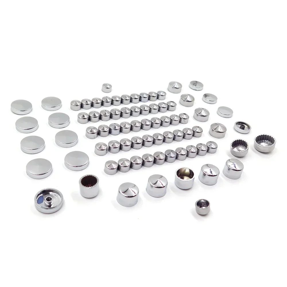 قطع غيار الدراجات النارية 77 قطعة من الكروم والأسود مجموعة غطاء قبعات لـ 2004-2015 محرك هارلي ديفيدسون سبورتستر وجوز الترباس المتفرق #3