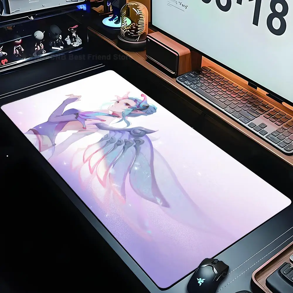 

Hot Game O-Overwatch Anime Girl Mercy Mousepad Large Gaming Mouse Pad LockEdge Thickened Computer Keyboard Table Desk Mat