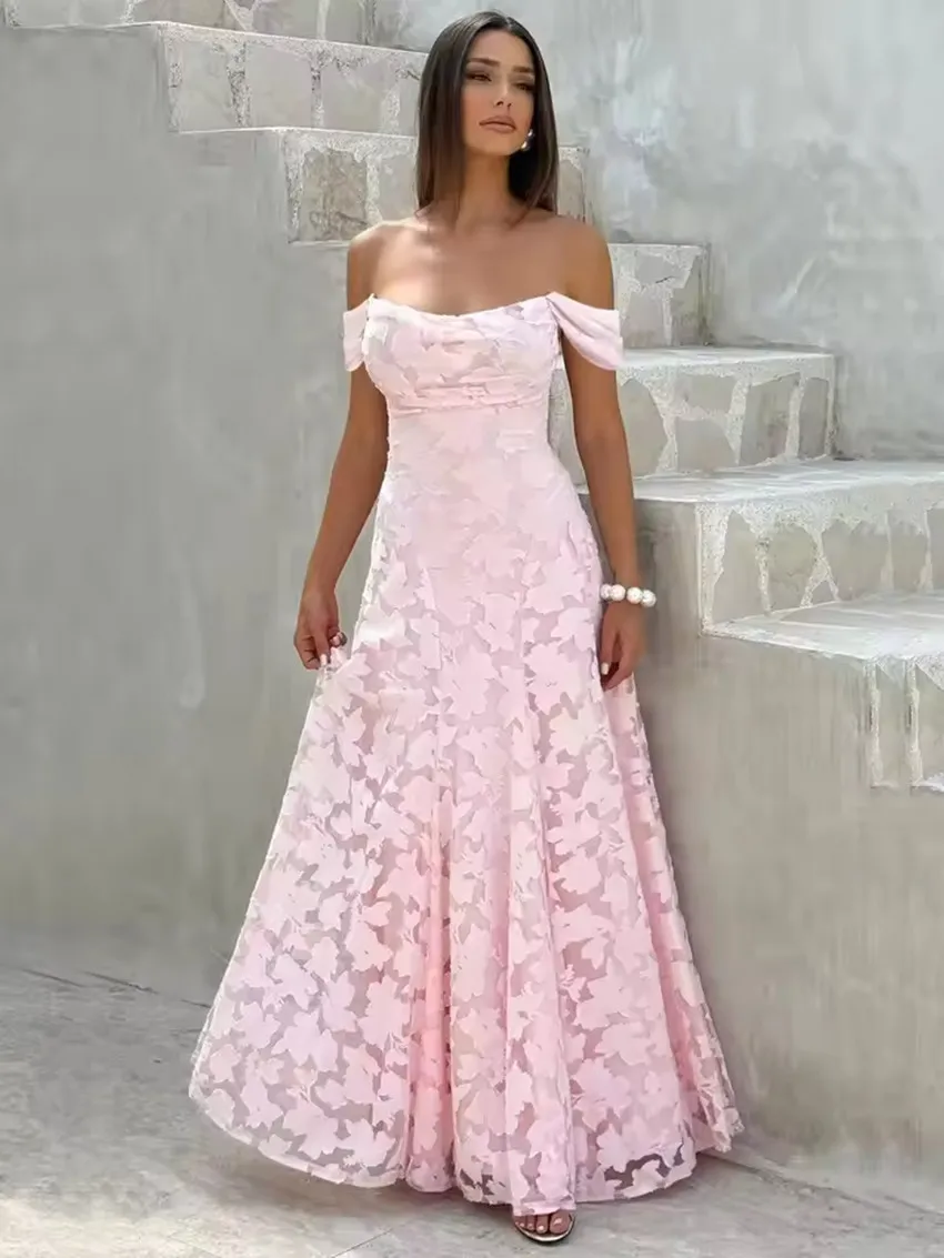 الدانتيل فساتين لحضور الحفلات الموسيقية للنساء قبالة الكتف ألف خط طويل فستان الزفاف الرسمي وصيفة الشرف vestidos de fiesta elegantes مخصص #2