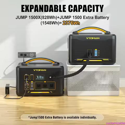 NEW Bestseller1500X Portable Power Station 1500W (3000W Peak), 828Wh LiFePO4 (LFP) Battery Powered Generator &amp; Exp&amp;able Capacit