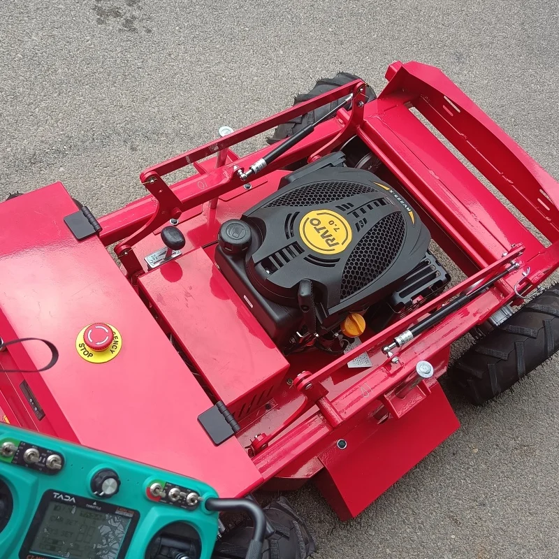 Robot pemotong rumput kendali jarak jauh taman mesin pemotong rumput kecil beroda jarak jauh yang disesuaikan