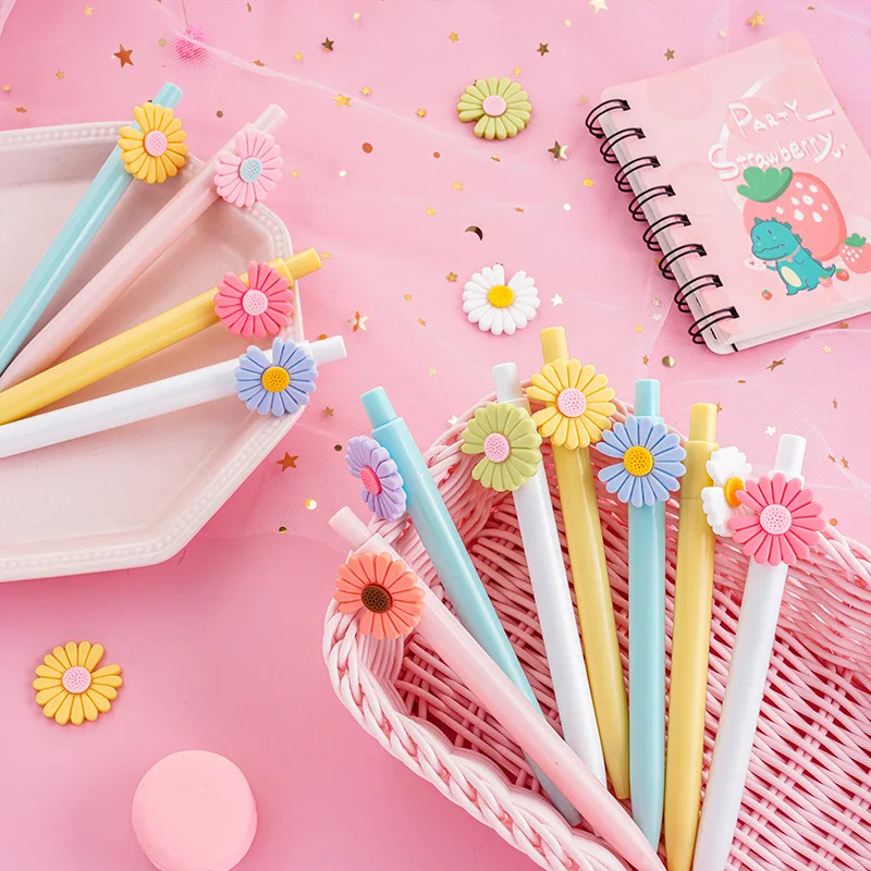 Fresh Daisy Gel Pens Set Creative Student Writing Implement School Office Signature Pen Learning Stationery Wholesale