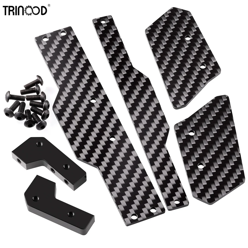 TRINOOD Carbon Fiber Side Spoiler Rear Wing Plate Bracket for 1/16 T-raxxas Mini XRT RC Car Truck Model Upgrade Accessories