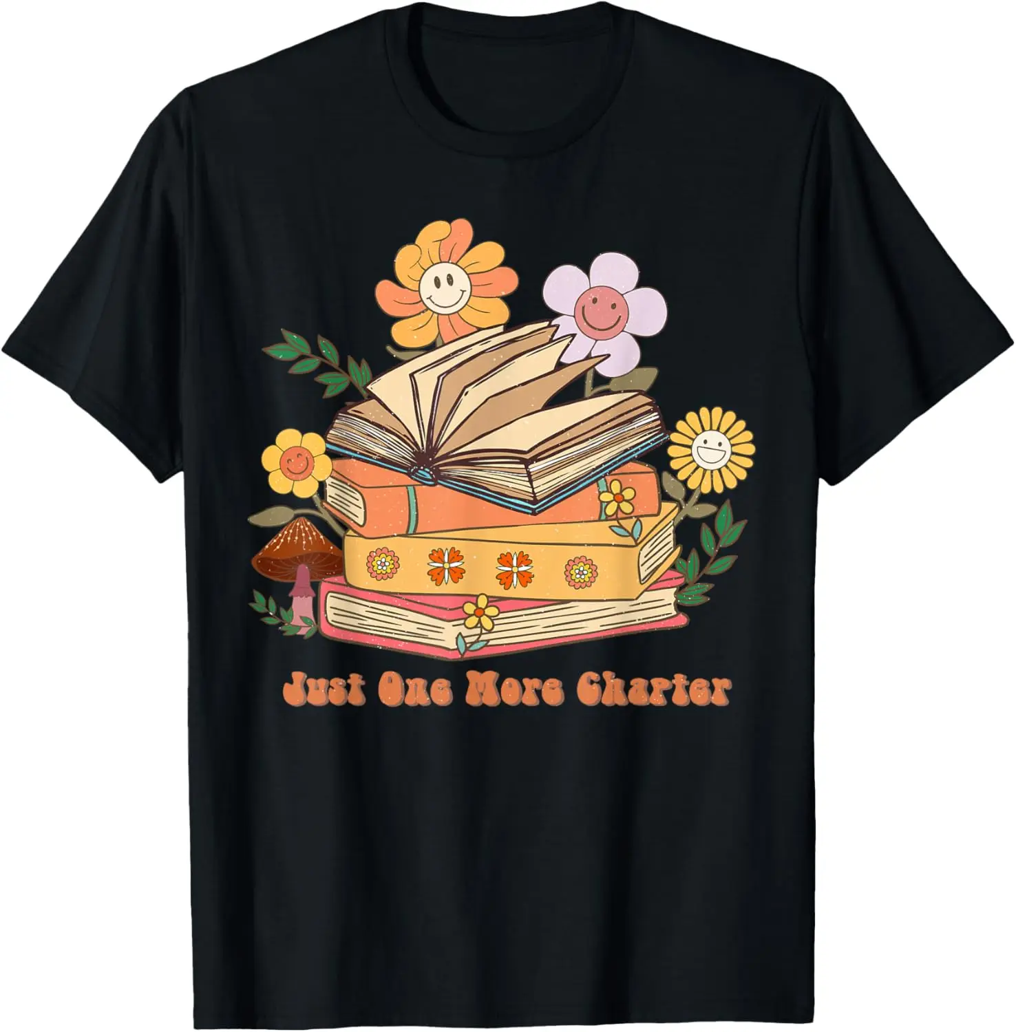 

Футболка Groovy Flower для любителей книг Just One More Chapter Book