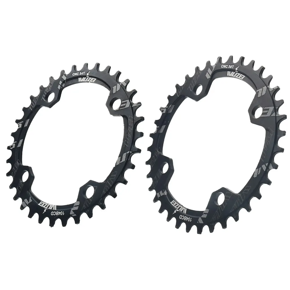 WUZEI MTB 104BCD Round Narrow Wide Chainring Mountain Bike Crown Bicycle 104BCD 34T 36T Crankset Tooth Plate Parts