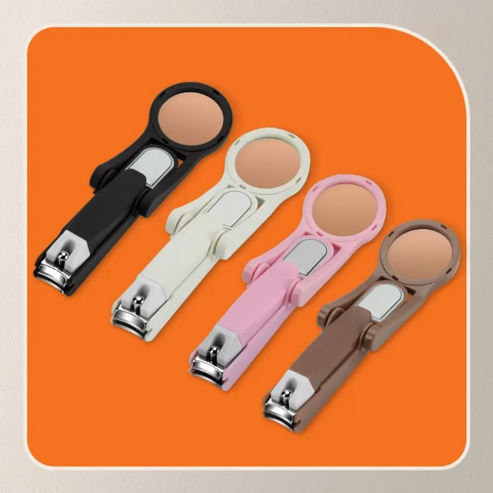 Creative Nail Clipper with Magnifying Glass Multifunctional Sharp and Durable Anti-splash Nail Clipper Portable Compact Size