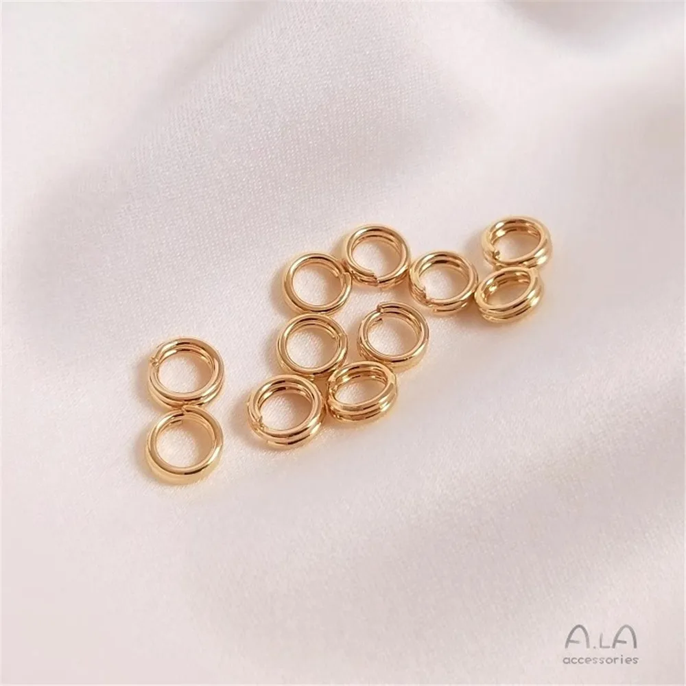 Accessori avvolti in oro 14K con collana di gioielli fai da te fatti a mano a doppio strato con anello aperto, bracciale, anello di chiusura, anello di collegamento